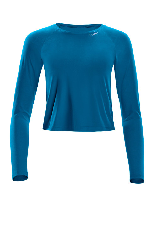 Functional Light and Soft Cropped Long Sleeve Top AET119LS, teal green