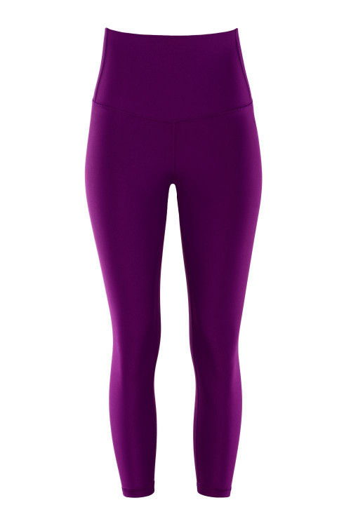 Functional Comfort 7/8-Tights HWL317C "High Waist" mit V-Shape Applikation und Core-Bund, dark plum