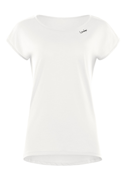 Ultra leichtes Modal-Kurzarmshirt mit abgerundetem Saum MCT013, vanilla-weiß