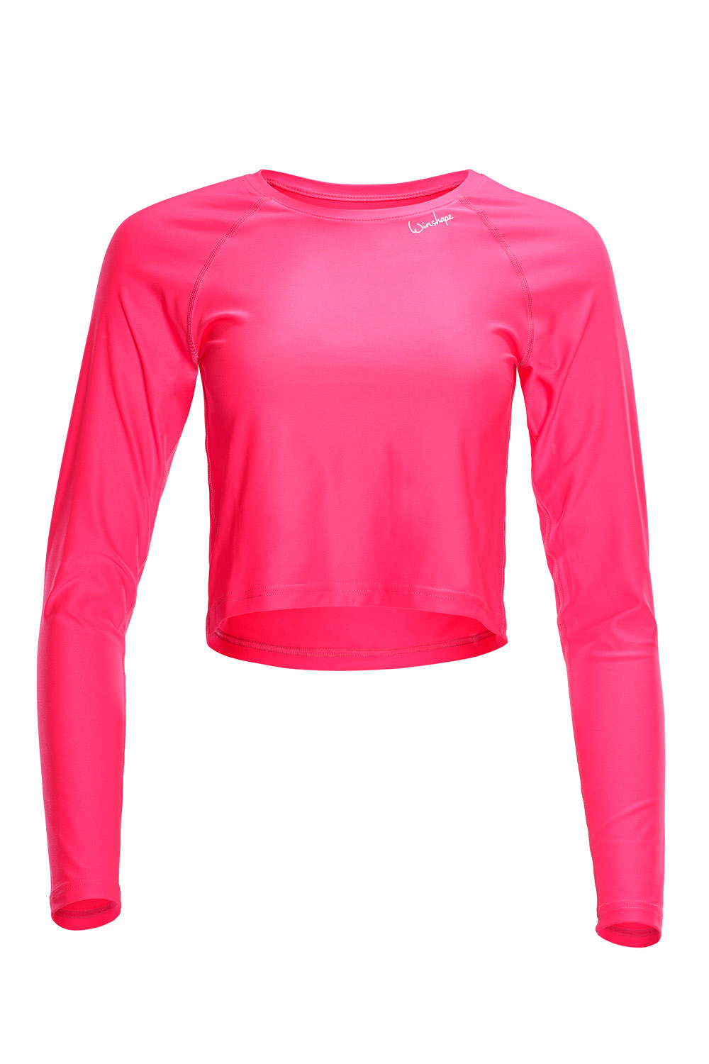 Functional Light Cropped Long Sleeve Top AET116, neon pink, Winshape Slim  Style