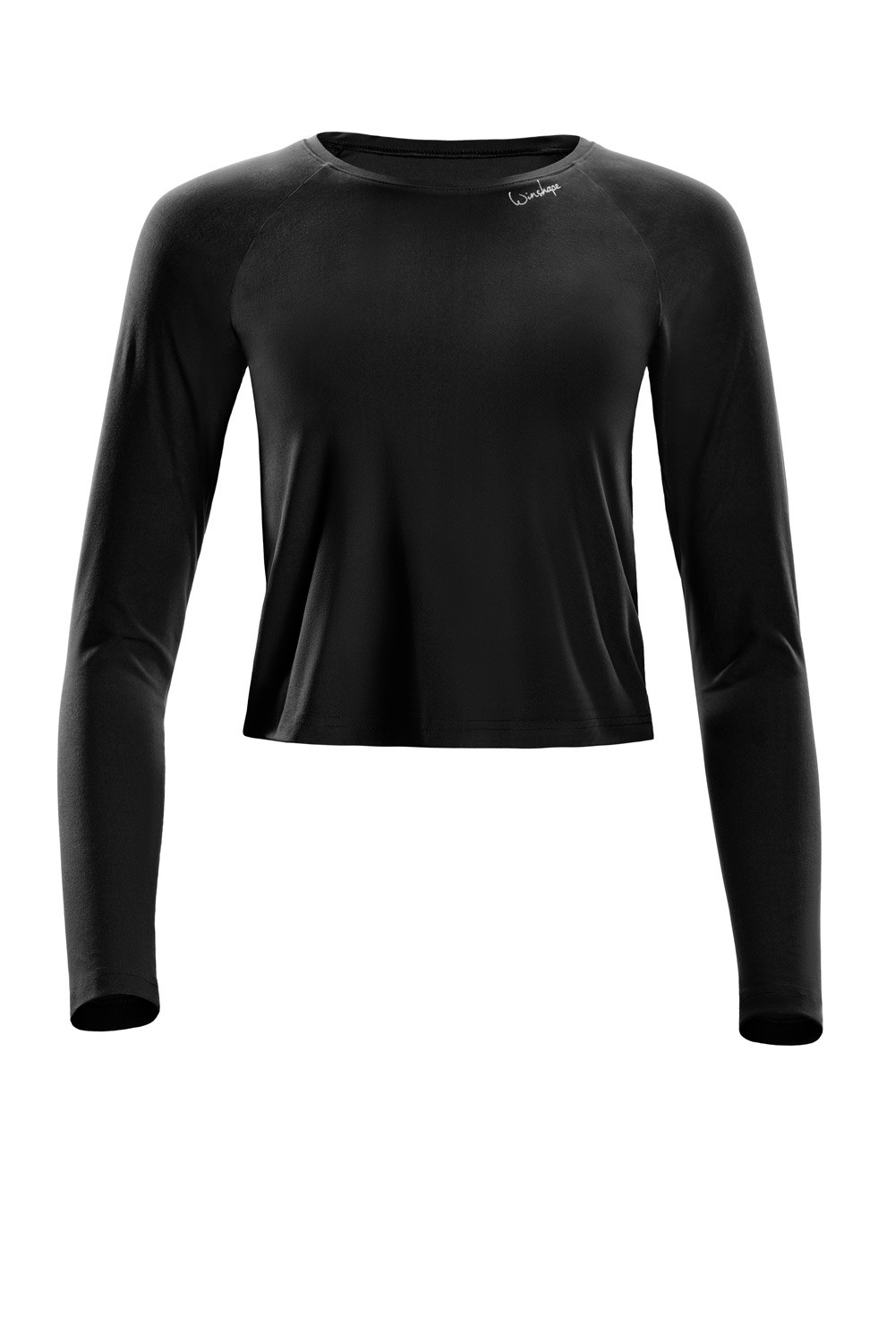 Functional Light and Soft Cropped Long Sleeve Top AET119LS, schwarz,  Winshape Ultra Soft Style