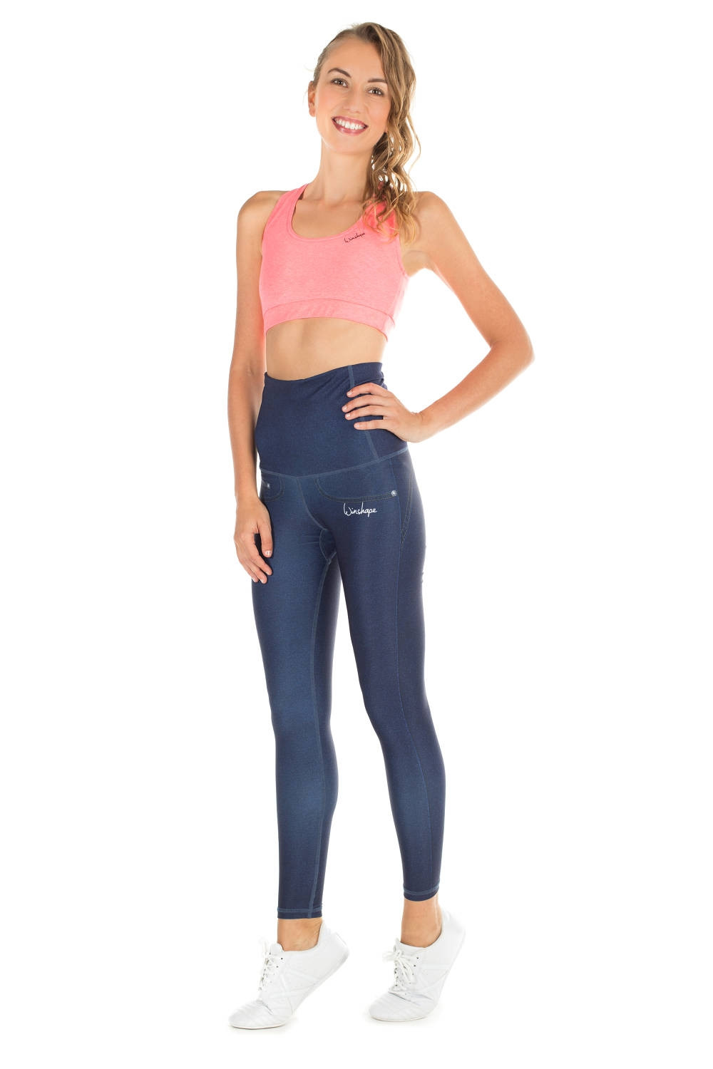 Tights HWL102, rich Winshape Power Style blue, Jeans High Slim Functional Shape Waist “Bootylicious”