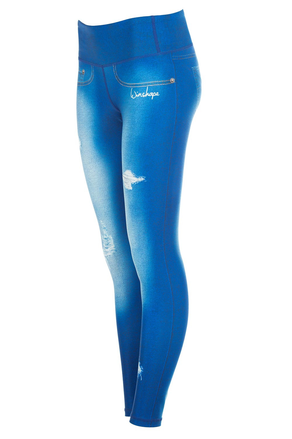 Functional Power Shape Jeans Tights „Blue Lagoon“ AEL102, ocean blue,  Winshape Slim Style
