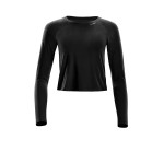 Functional Light and Soft Cropped Long Sleeve Top AET119LS, schwarz