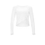 Functional Light and Soft Cropped Long Sleeve Top AET131LS mit Overlap-Applikation, ivory