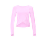 Functional Light and Soft Cropped Long Sleeve Top AET131LS mit Overlap-Applikation, lavender rose