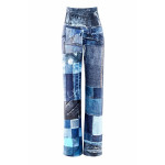 Functional Comfort Culottes CUL101C “High Waist” mit Patchwork-Print, patchwork blue