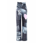 Functional Comfort Culottes CUL101C “High Waist” mit Patchwork-Print, patchwork grey