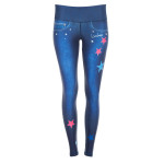 Functional Power Shape Jeans Tights "Reach the Stars" AEL102, indigo blue