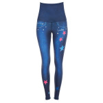 Functional Power Shape Jeans Tights High Waist "Reach the Stars" HWL102, indigo blue