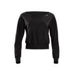 Functional Light and Soft Cropped Long Sleeve Top LS003LS, schwarz