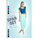 Sparset Cropped Kurzarmshirt AET137LS + Leisure Time 3/4 Trousers LEI201C, 2-teilig